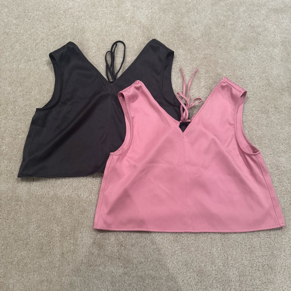 Bench Gray and Pink Sleeveless Crop Tops